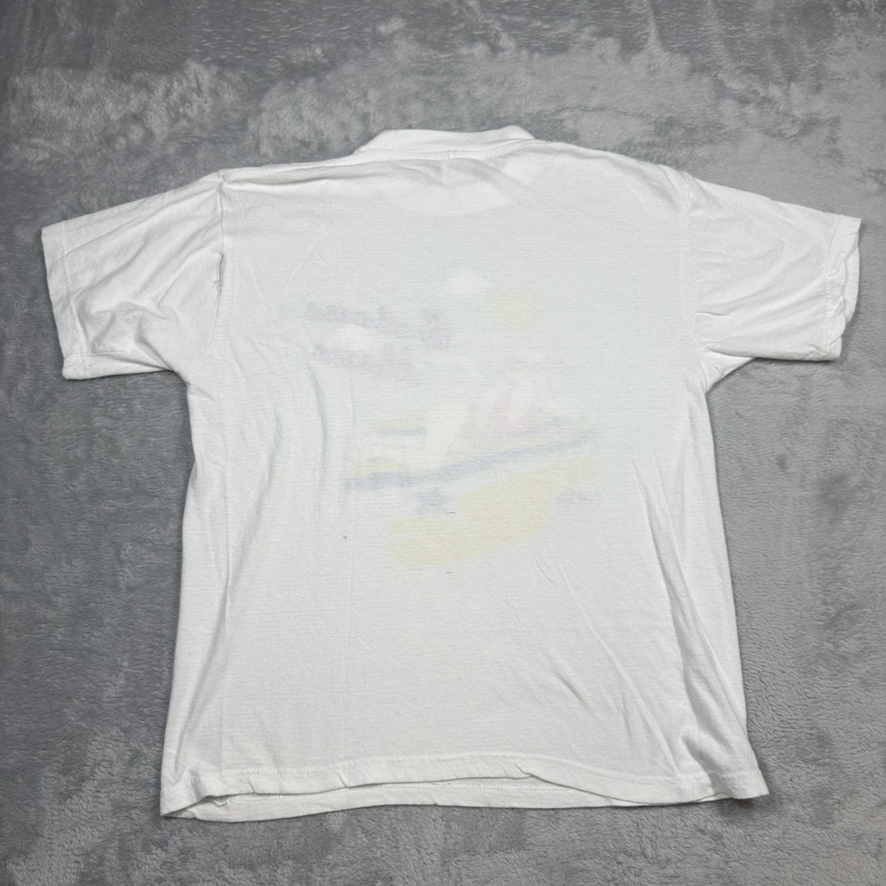 Vintage Bahama Mama Shirt Adult XL White Cat Graphic Dorsett Beach 90s REPAIR - Picture 12 of 16
